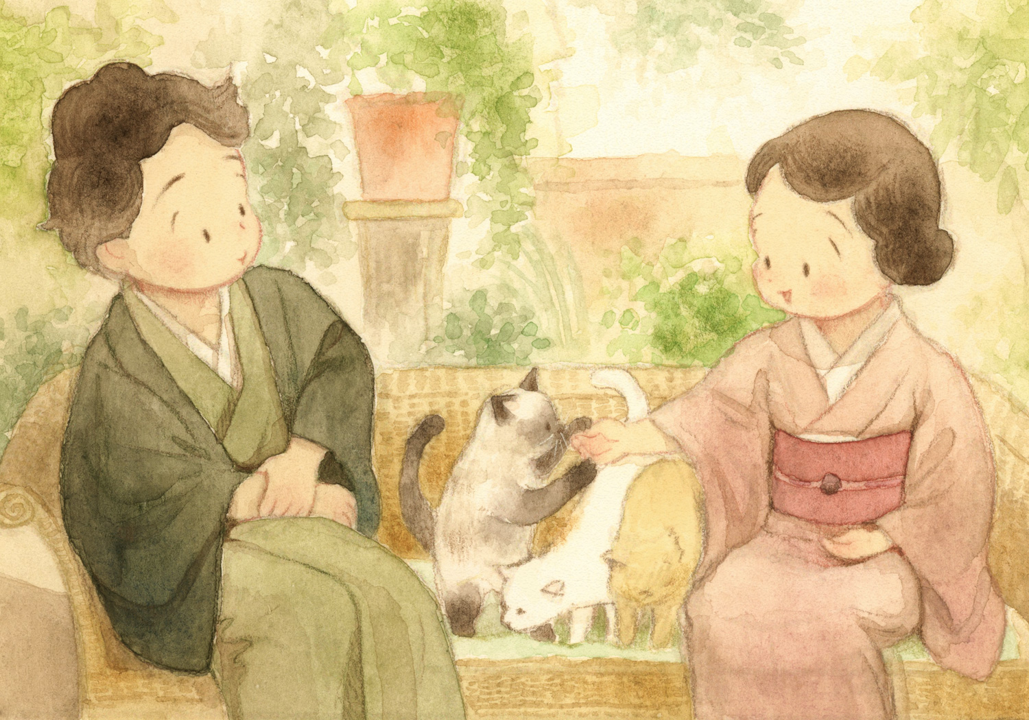 大佛太郎夫妻とシャムネコ